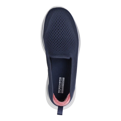 Navy-Coral - Lifestyle - Skechers Womens-Ladies Go Walk 7 Slip-on Trainers