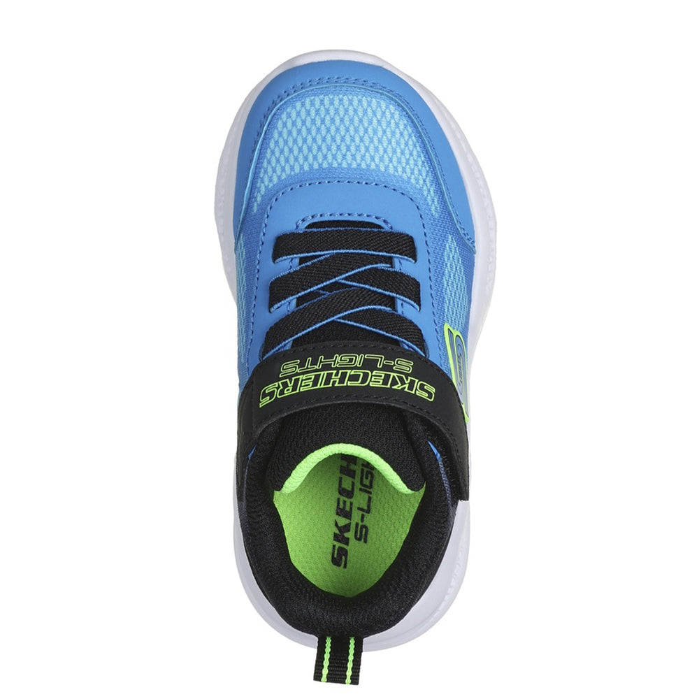 Blue-Black - Pack Shot - Skechers Childrens-Kids Meteor Lights Trainers