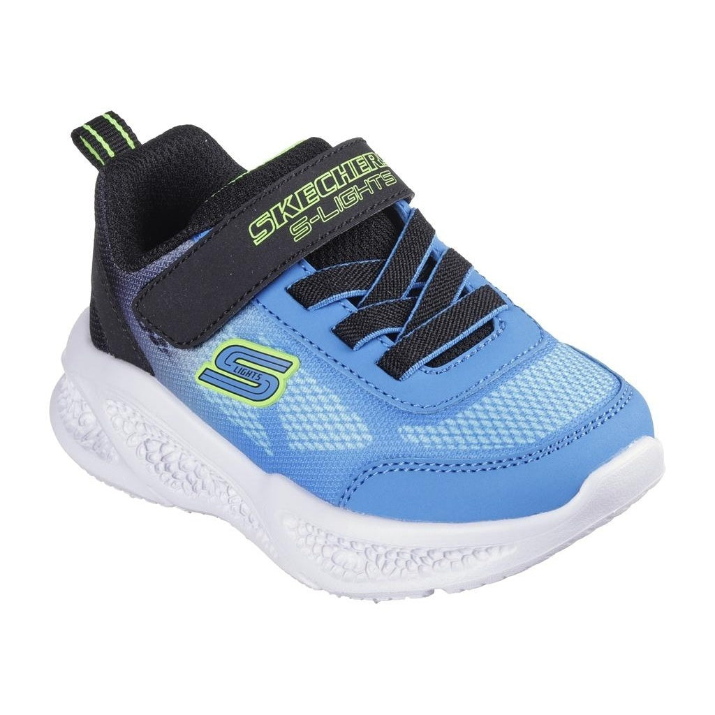 Blue-Black - Front - Skechers Childrens-Kids Meteor Lights Trainers