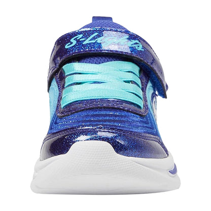 Navy-Mint - Pack Shot - Skechers Childrens-Kids Wavy Beams Light Up Trainers