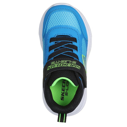 Blue-Black - Pack Shot - Skechers Childrens-Kids Meteor Lights Shoes