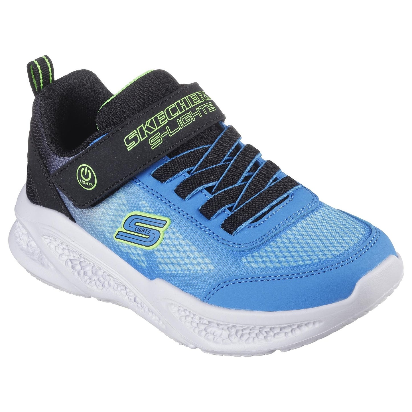 Blue-Black - Front - Skechers Childrens-Kids Meteor Lights Shoes