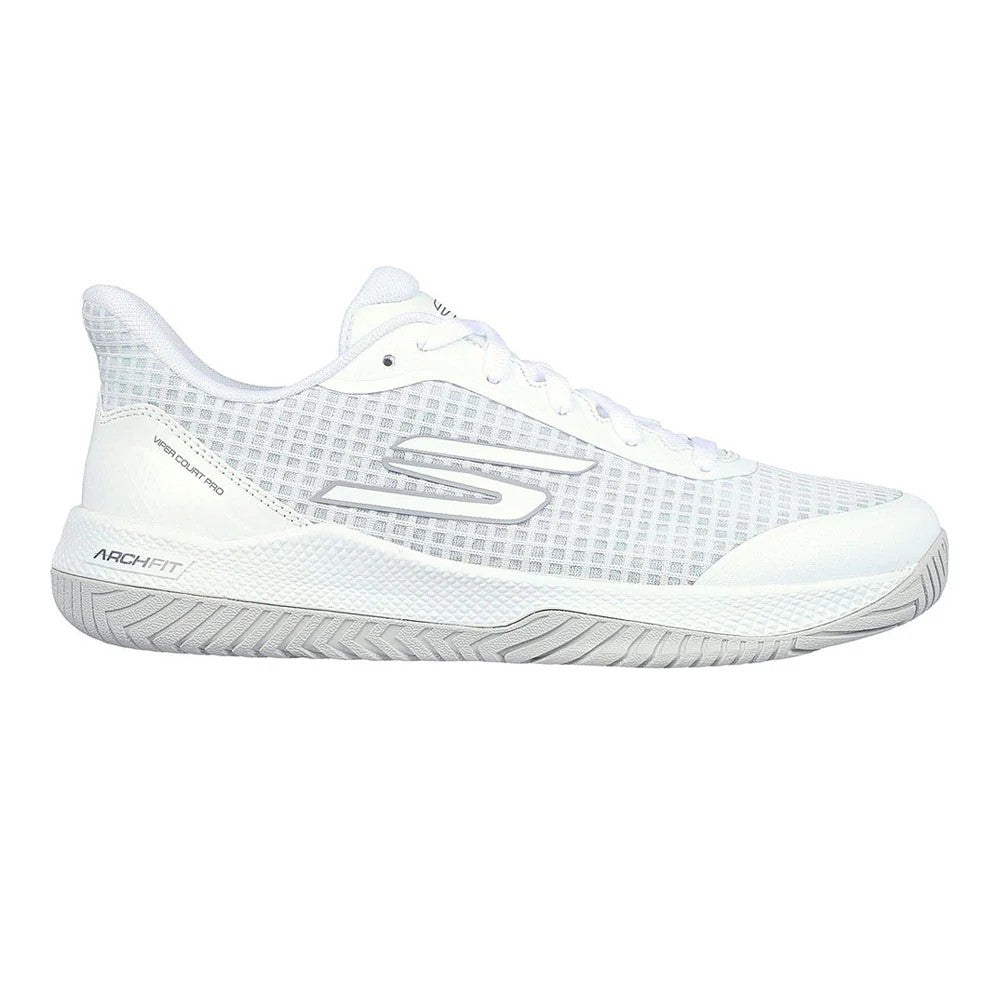 White - Side - Skechers Womens-Ladies Viper Pro Pickleball Court Trainers