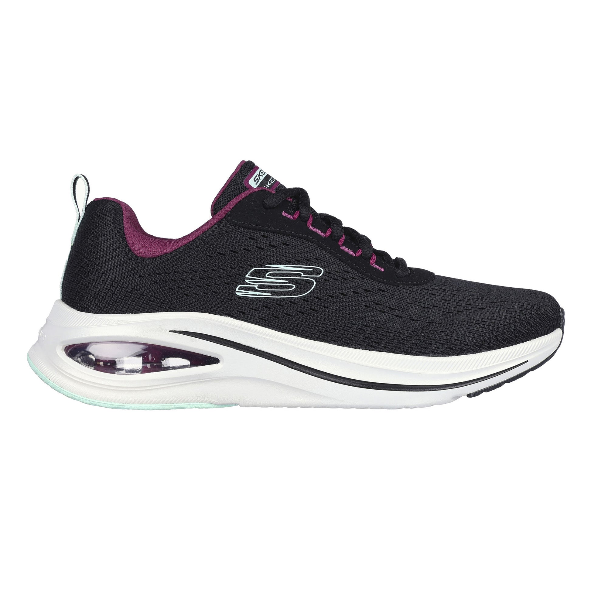 Black-Mint - Side - Skechers Womens-Ladies Skech-Air Meta - Aired Out Trainers