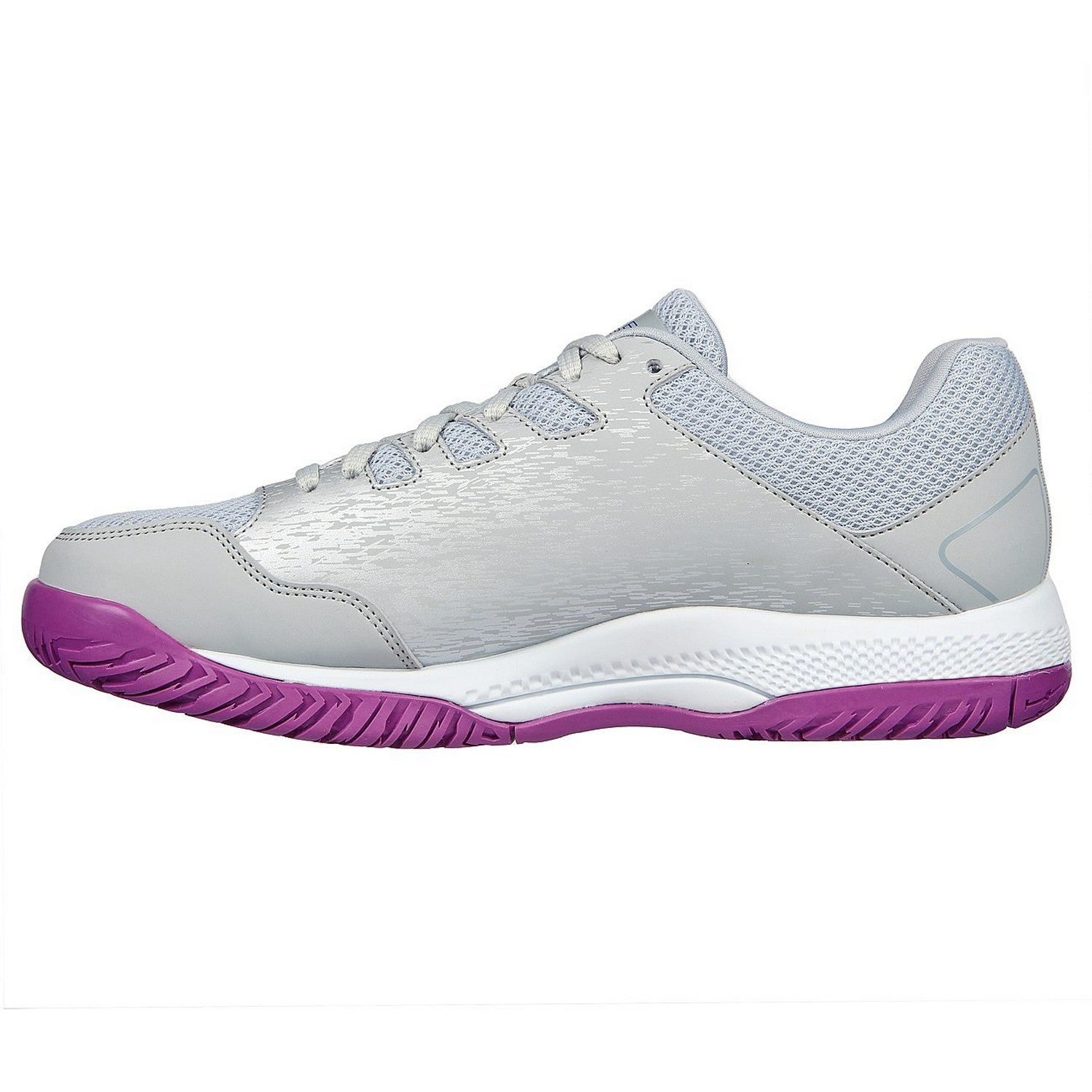 Grey-Purple - Back - Skechers Womens-Ladies Viper Pickleball Court Trainers