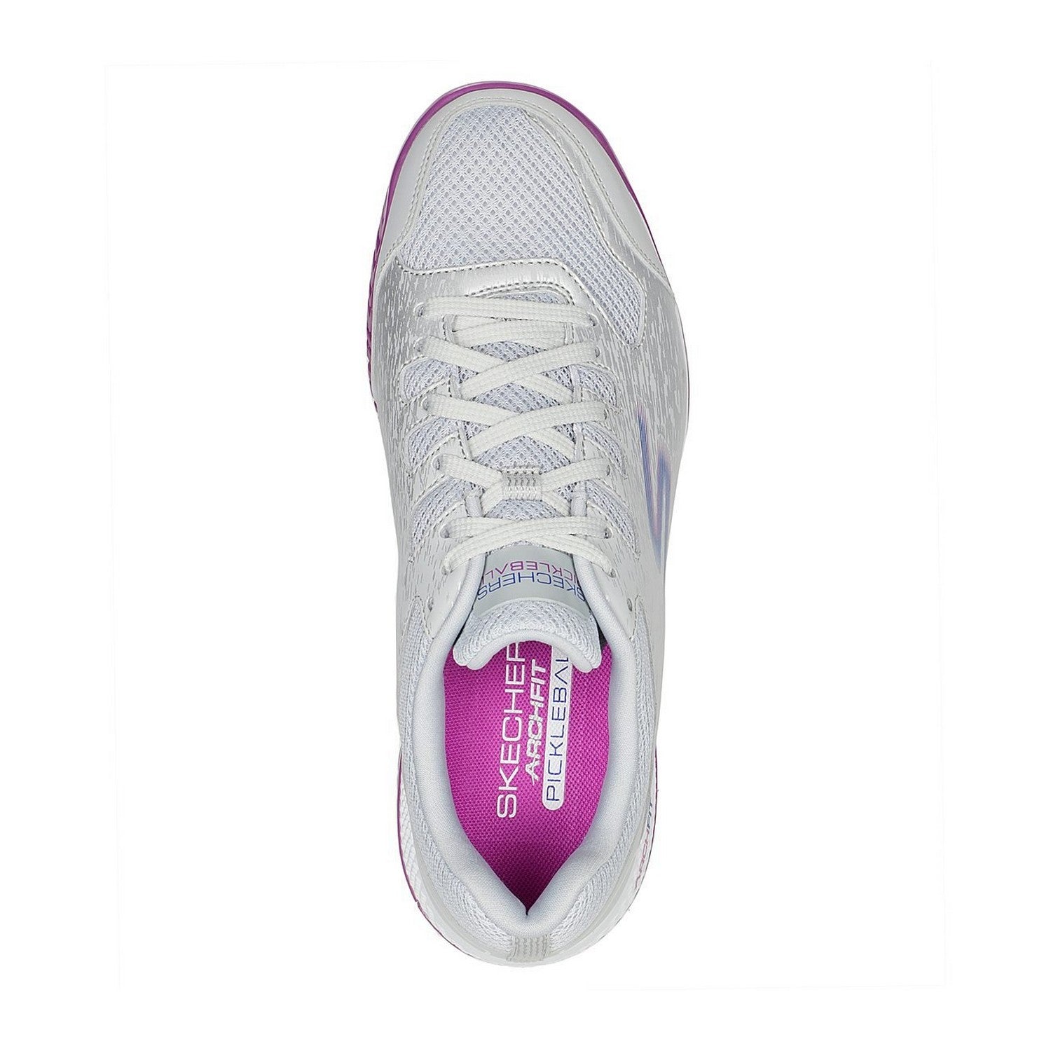 Grey-Purple - Side - Skechers Womens-Ladies Viper Pickleball Court Trainers
