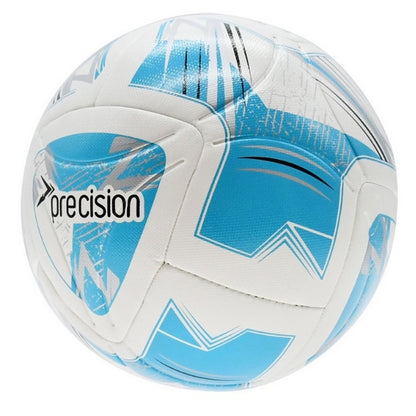 White-Cyan-Black-Silver - Side - Precision Rotario FIFA Quality Pro 2024 Match Football
