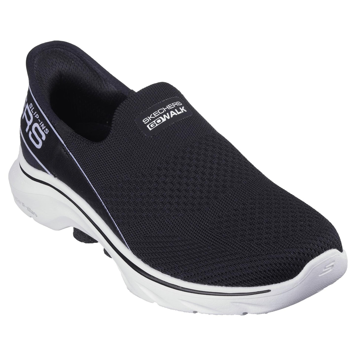Black-White - Front - Skechers Womens-Ladies Go Walk 7 Mia Slip-on Trainers