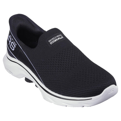 Black-White - Front - Skechers Womens-Ladies Go Walk 7 Mia Slip-on Trainers