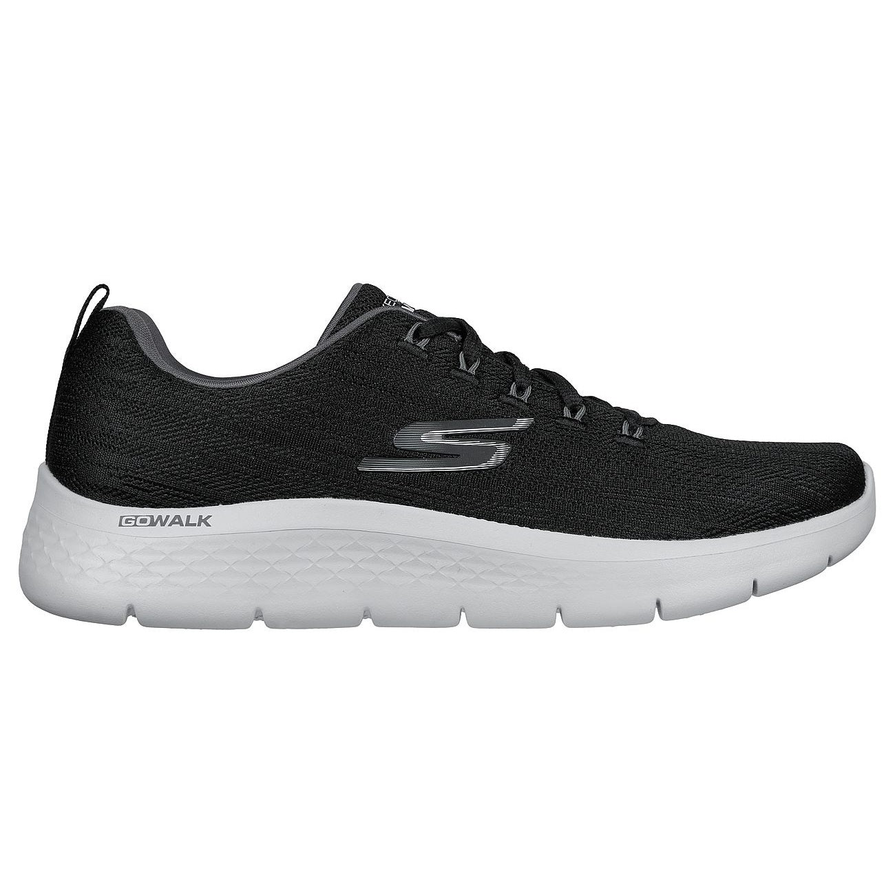 Black-Grey - Back - Skechers Mens Go Walk Flex Trainers