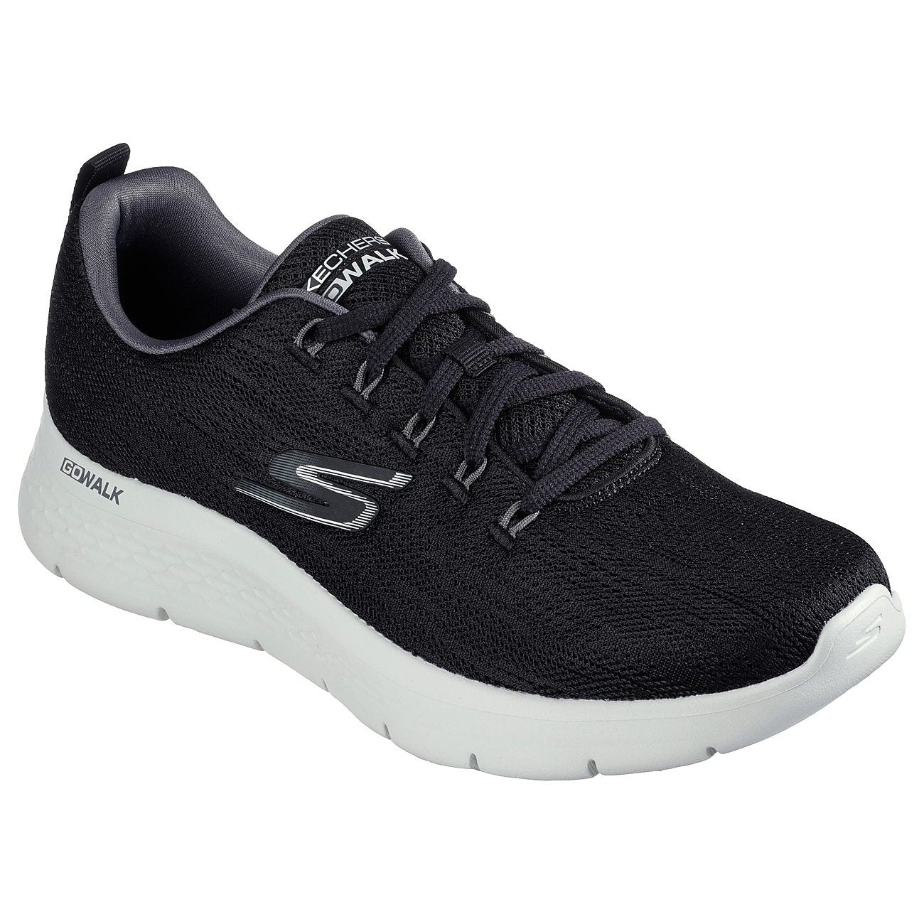 Black-Grey - Front - Skechers Mens Go Walk Flex Trainers