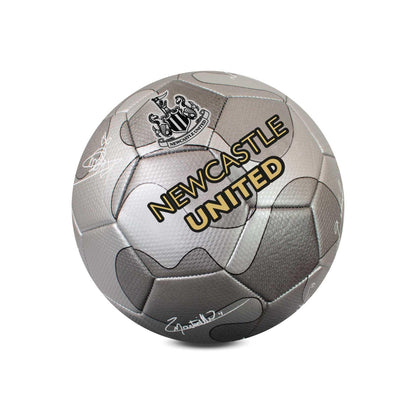 Silver - Front - Newcastle United FC Camo Signature 32 Panel Football