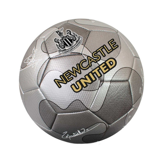 Silver - Front - Newcastle United FC Camo Signature 32 Panel Football