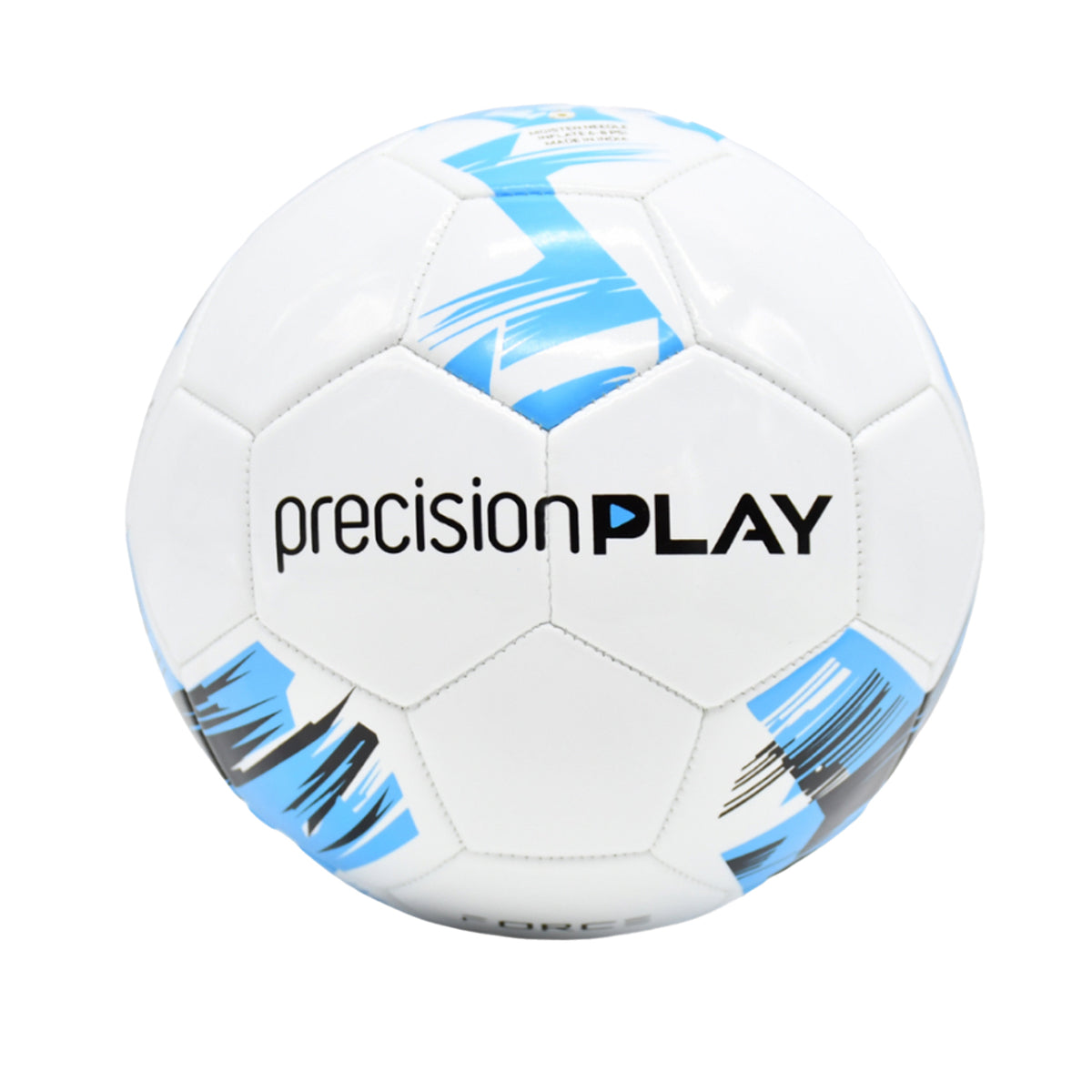 White-Fluorescent Blue-Black - Front - PrecisionPLAY Force Football