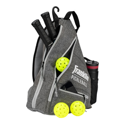 Grey - Front - Franklin Logo Pickleball Sling backpack