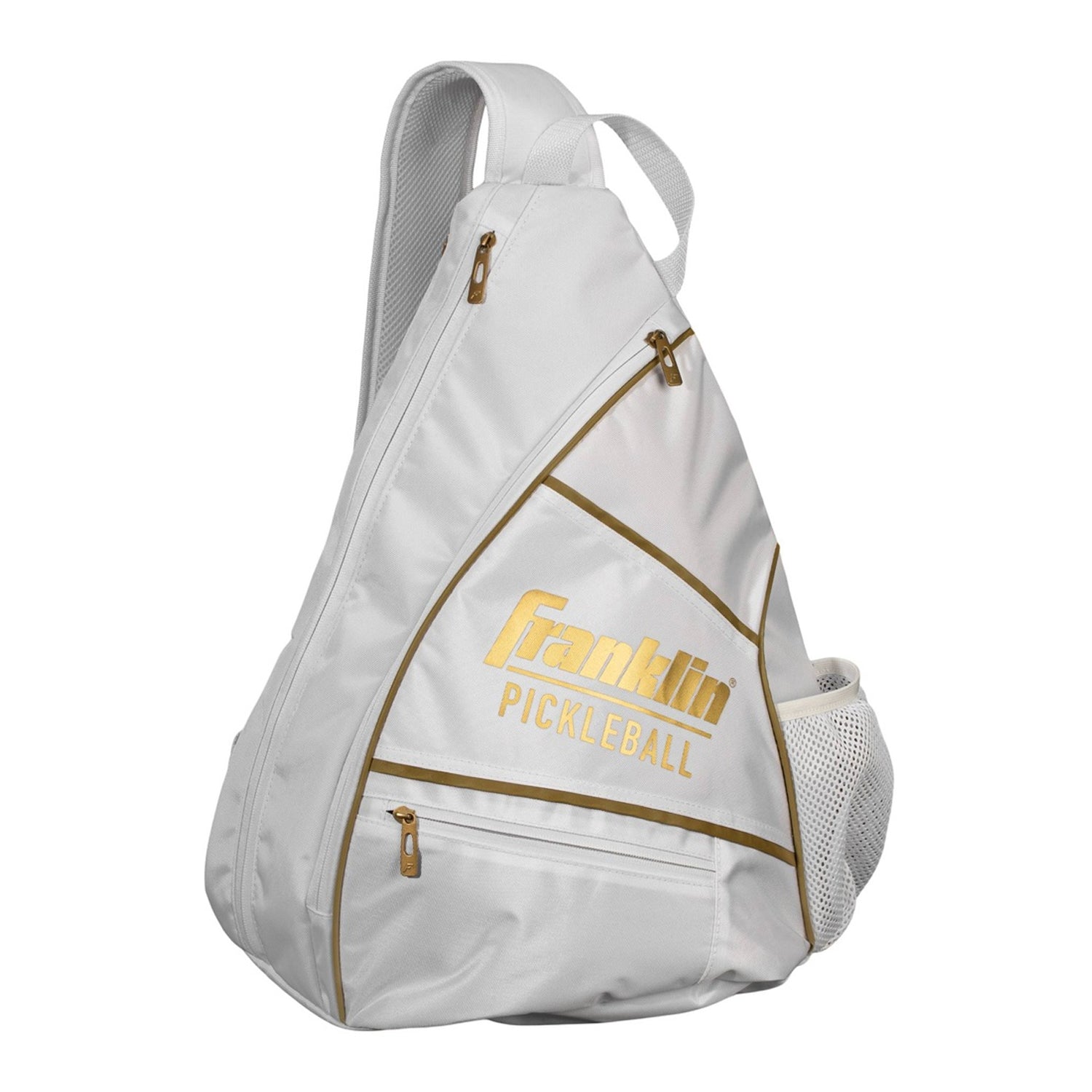 White-Gold - Front - Franklin Logo Pickleball Sling backpack