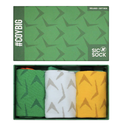 Green-White-Yellow - Back - Ireland Mens Retro Socks (Pack of 3)