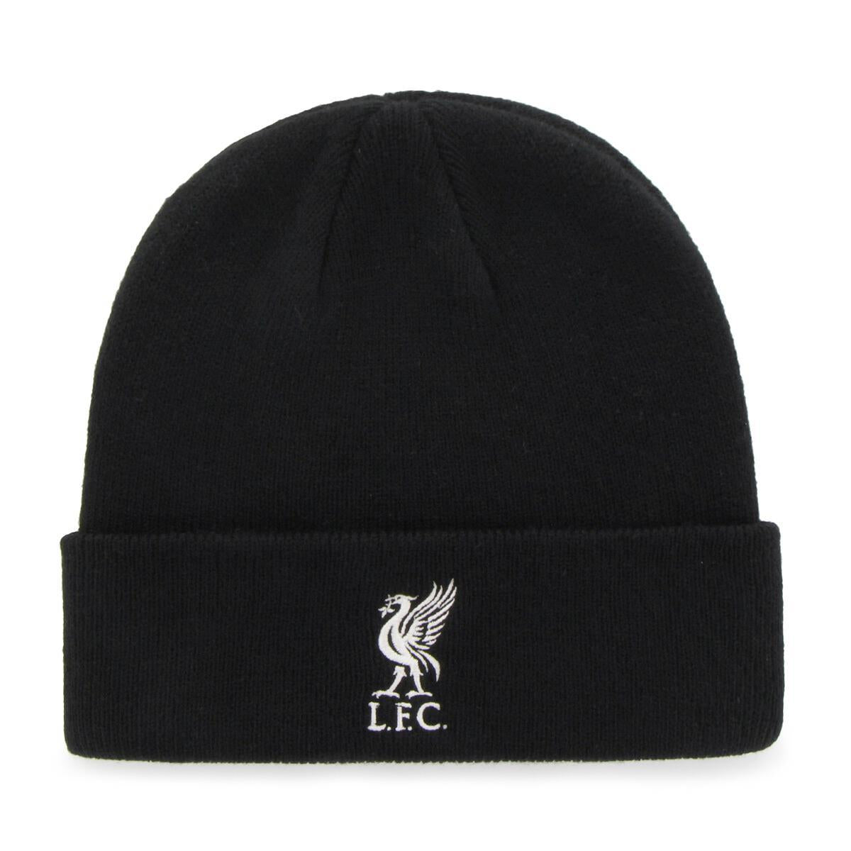 Black-White - Front - 47 Childrens-Kids Liverpool FC Knitted Cuffed Beanie