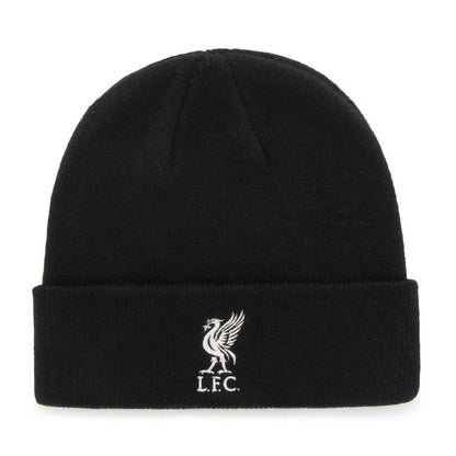 Black-White - Front - 47 Childrens-Kids Liverpool FC Knitted Cuffed Beanie