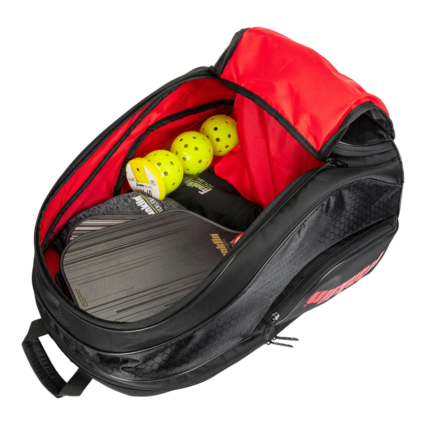 Black-Red - Back - Franklin Deluxe Competition Pro Pickleball Backpack