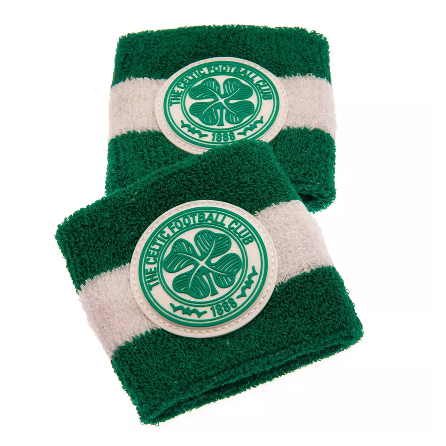 Green - Back - Celtic FC Cotton Wristband (Pack Of 2)
