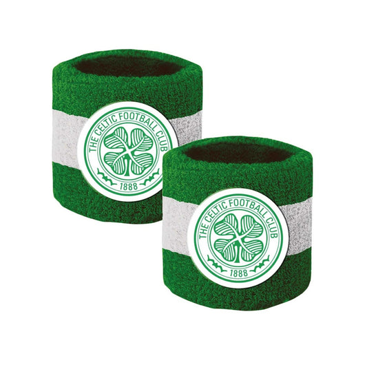 Green - Front - Celtic FC Cotton Wristband (Pack Of 2)