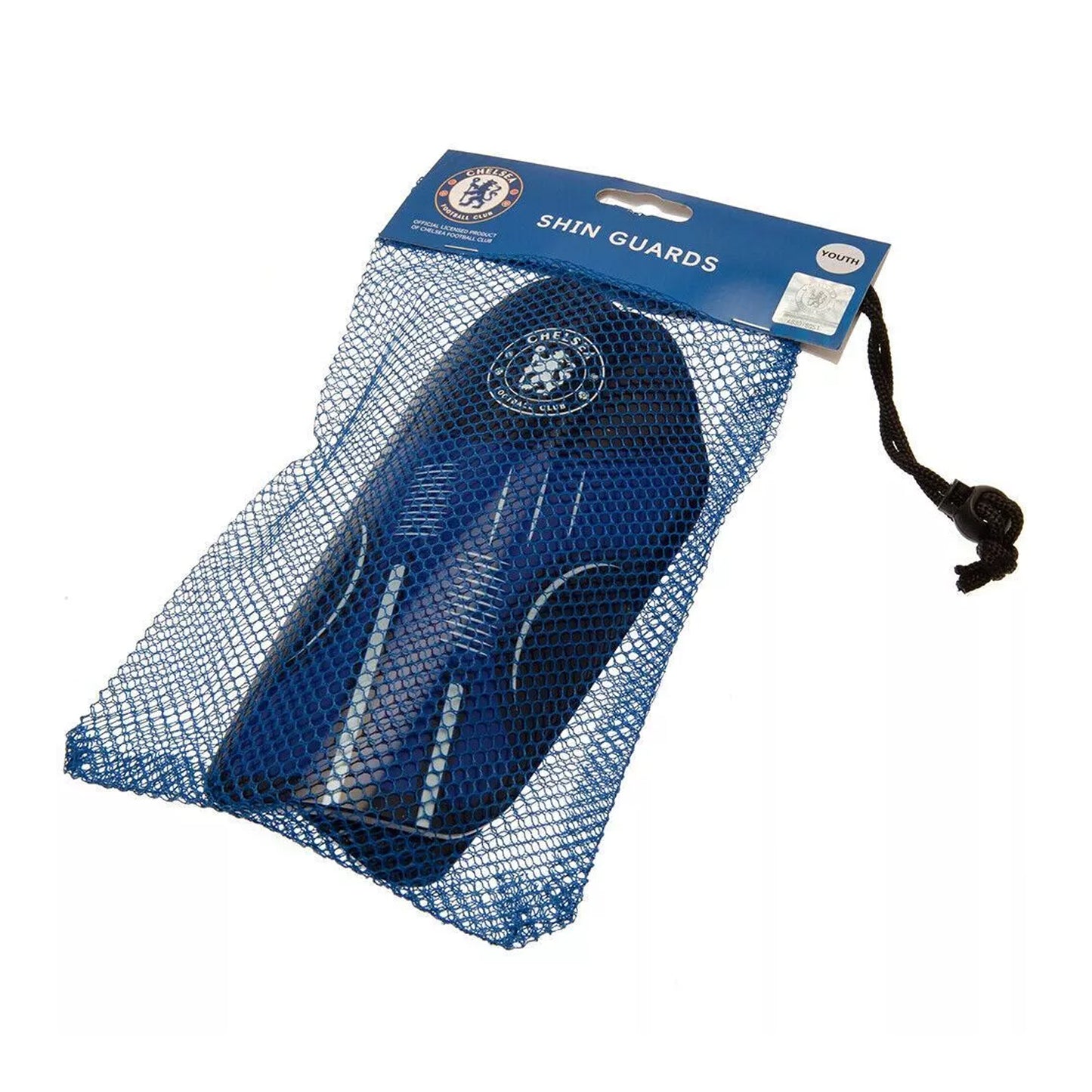 Blue-White - Back - Chelsea FC Childrens-Kids Team Slip-In Shin Guards