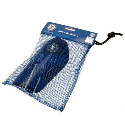 Blue-White - Side - Chelsea FC Childrens-Kids Team Slip-In Shin Guards