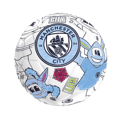 White-Blue - Front - Manchester City FC Colour In Mini Football