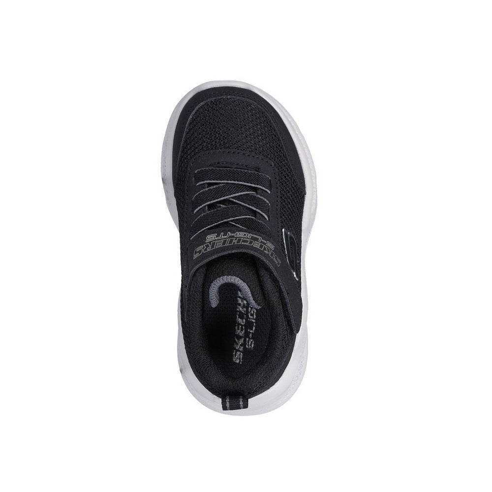 Black-Grey - Pack Shot - Skechers Childrens-Kids S Lights Trainers