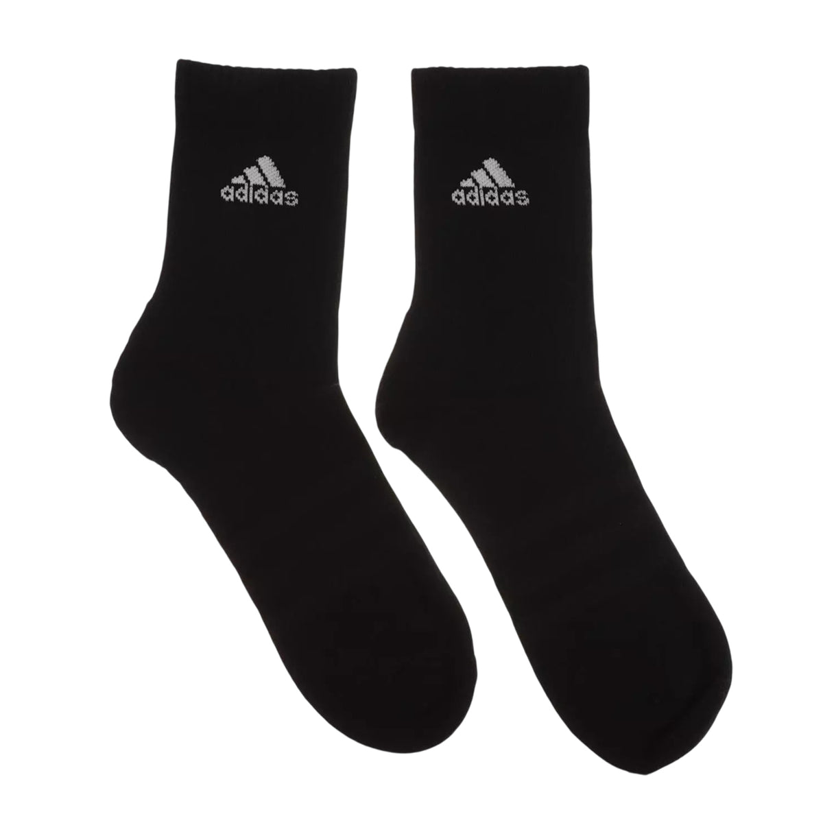 Black - Side - Adidas Unisex Adult Crew Socks (Pack of 3)