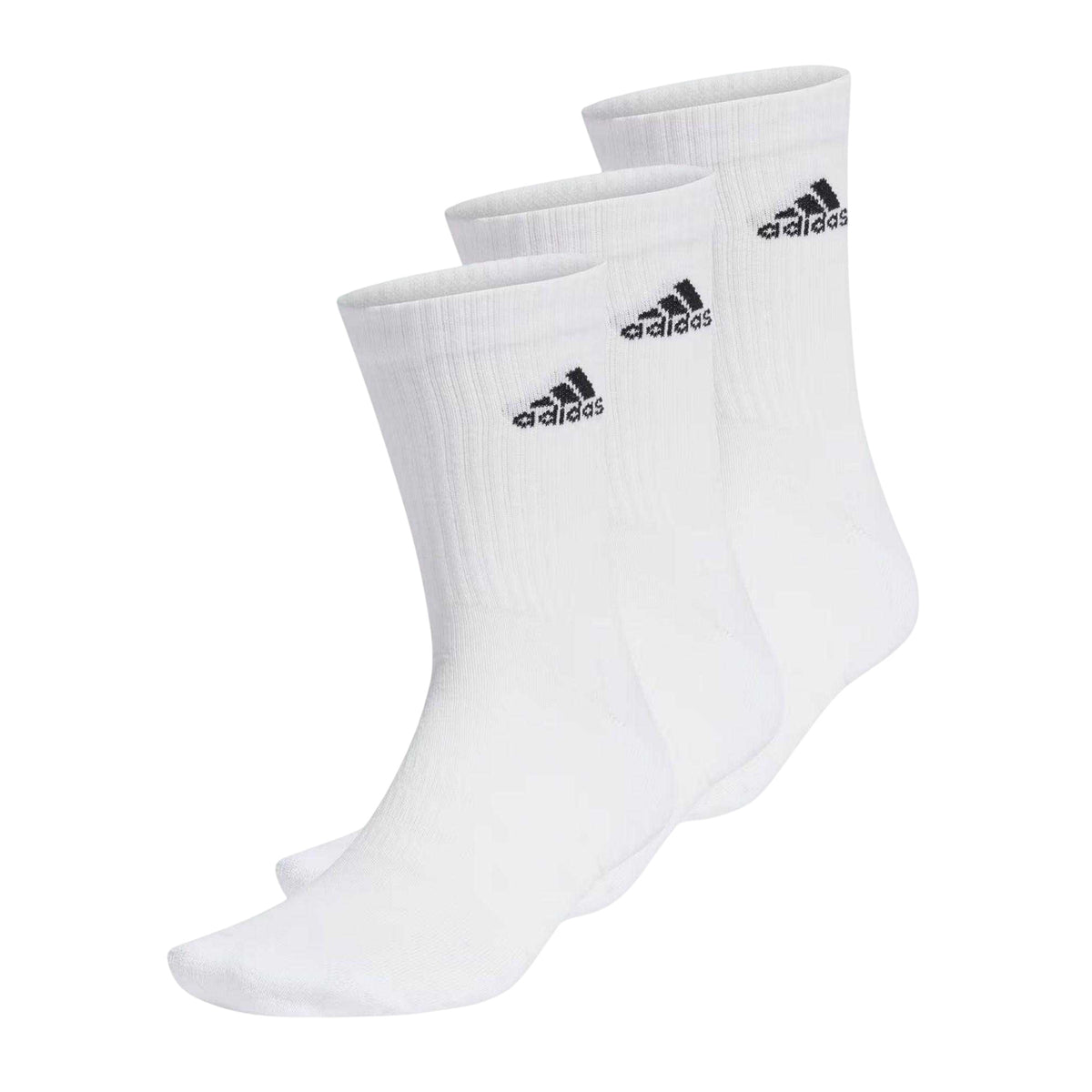 White - Front - Adidas Unisex Adult Crew Socks (Pack of 3)