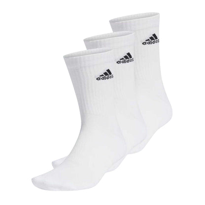White - Front - Adidas Unisex Adult Crew Socks (Pack of 3)
