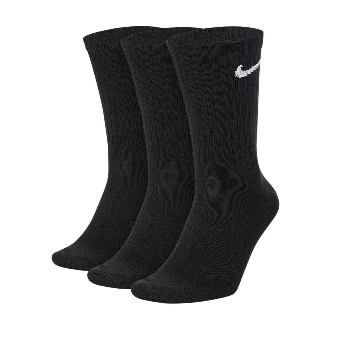 Black - Front - Nike Unisex Adult Everyday Dri-FIT Crew Socks (Pack of 3)