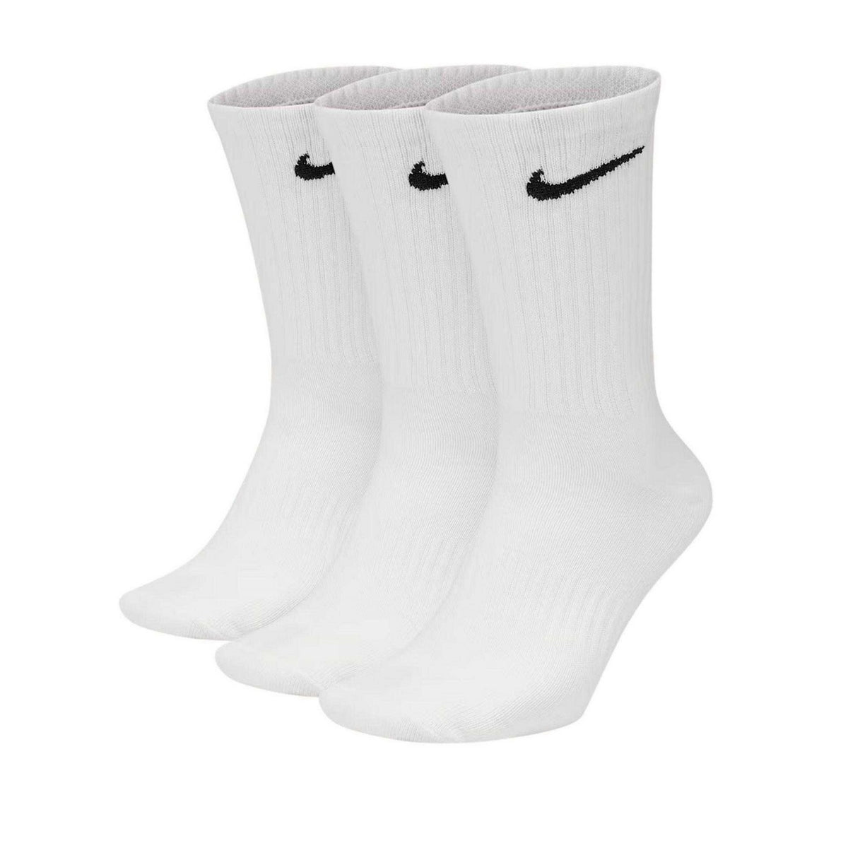 White - Front - Nike Unisex Adult Everyday Dri-FIT Crew Socks (Pack of 3)