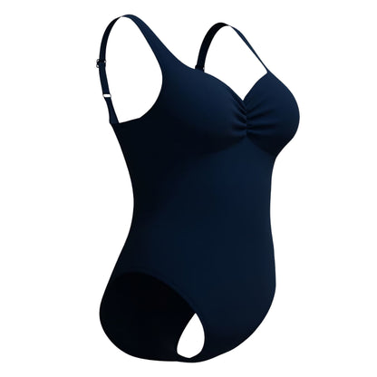 Navy - Side - Speedo Womens-Ladies AquaNite Shaping One Piece Swimsuit