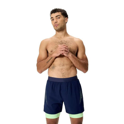 Navy-Green - Front - Speedo Mens Volley Swim Shorts