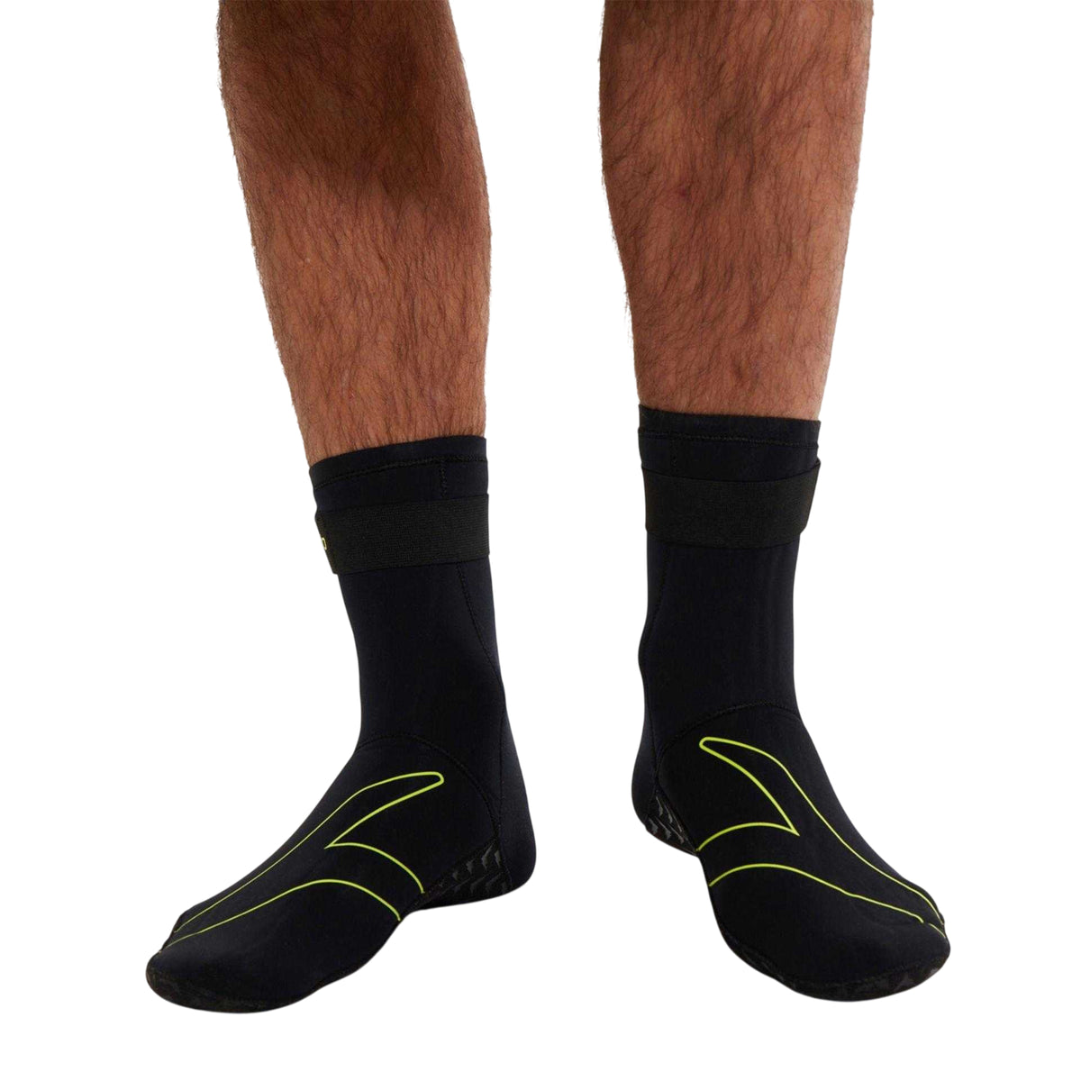 Black-Fluorescent Yellow - Back - Speedo Mens Open Water Neoprene Swim Socks