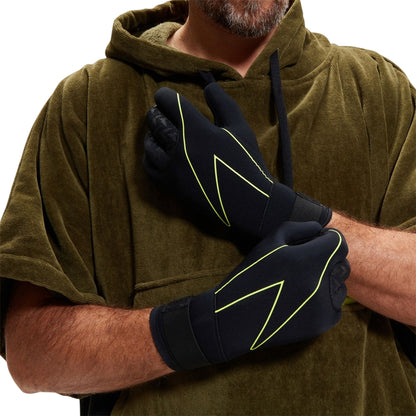 Black-Fluorescent Yellow - Back - Speedo Unisex Adult Open Water Swimming Gloves