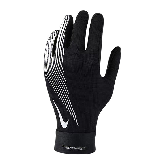 Black-White - Front - Nike Childrens-Kids Academy Therma-Fit Sports Gloves