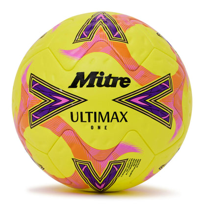 Yellow-Orange-Purple - Front - Mitre Ultimax One Football