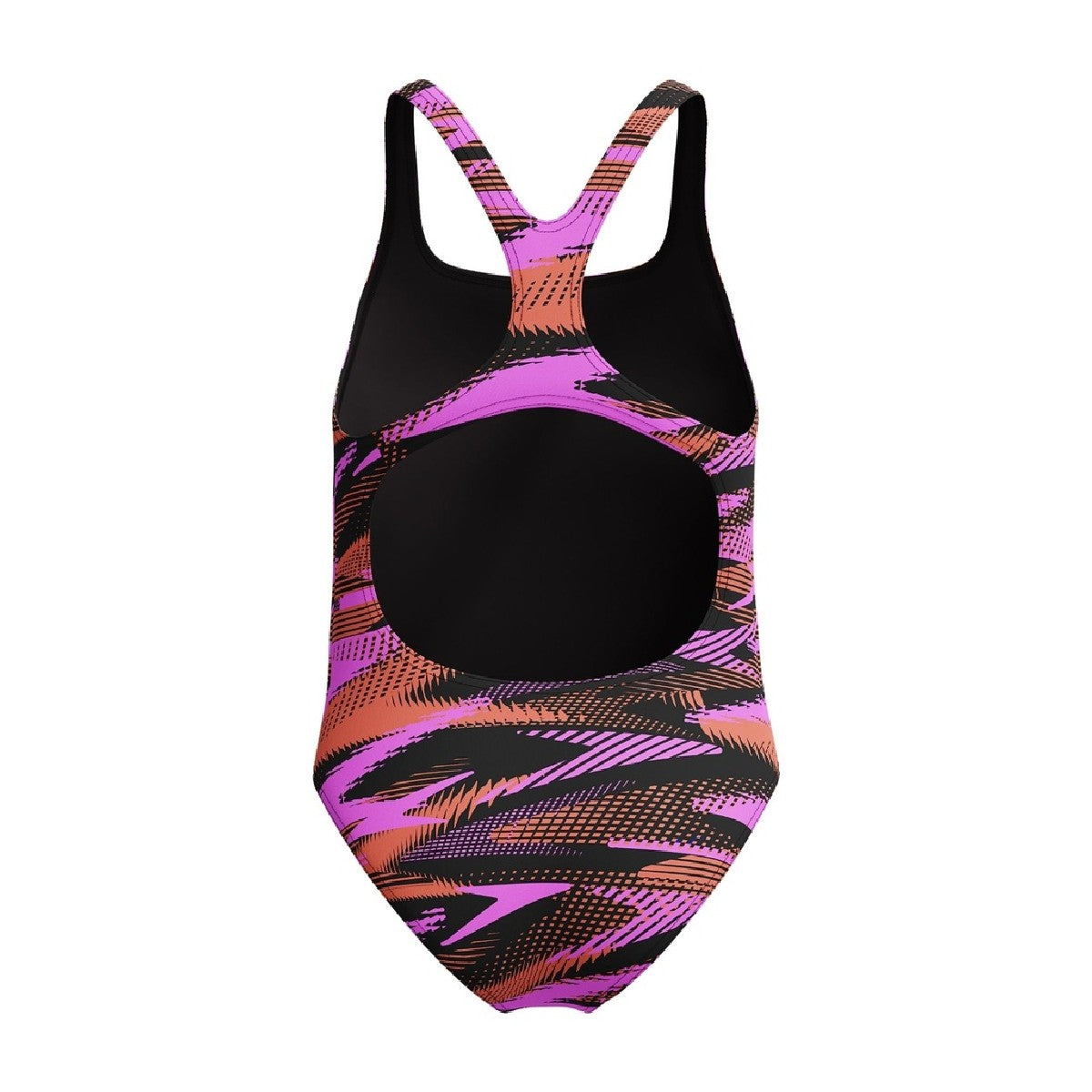 Peach - Back - Speedo Girls Hyperboom Medalist All-Over Print One Piece Swimsuit