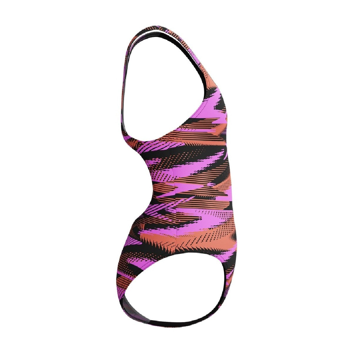 Peach - Side - Speedo Girls Hyperboom Medalist All-Over Print One Piece Swimsuit