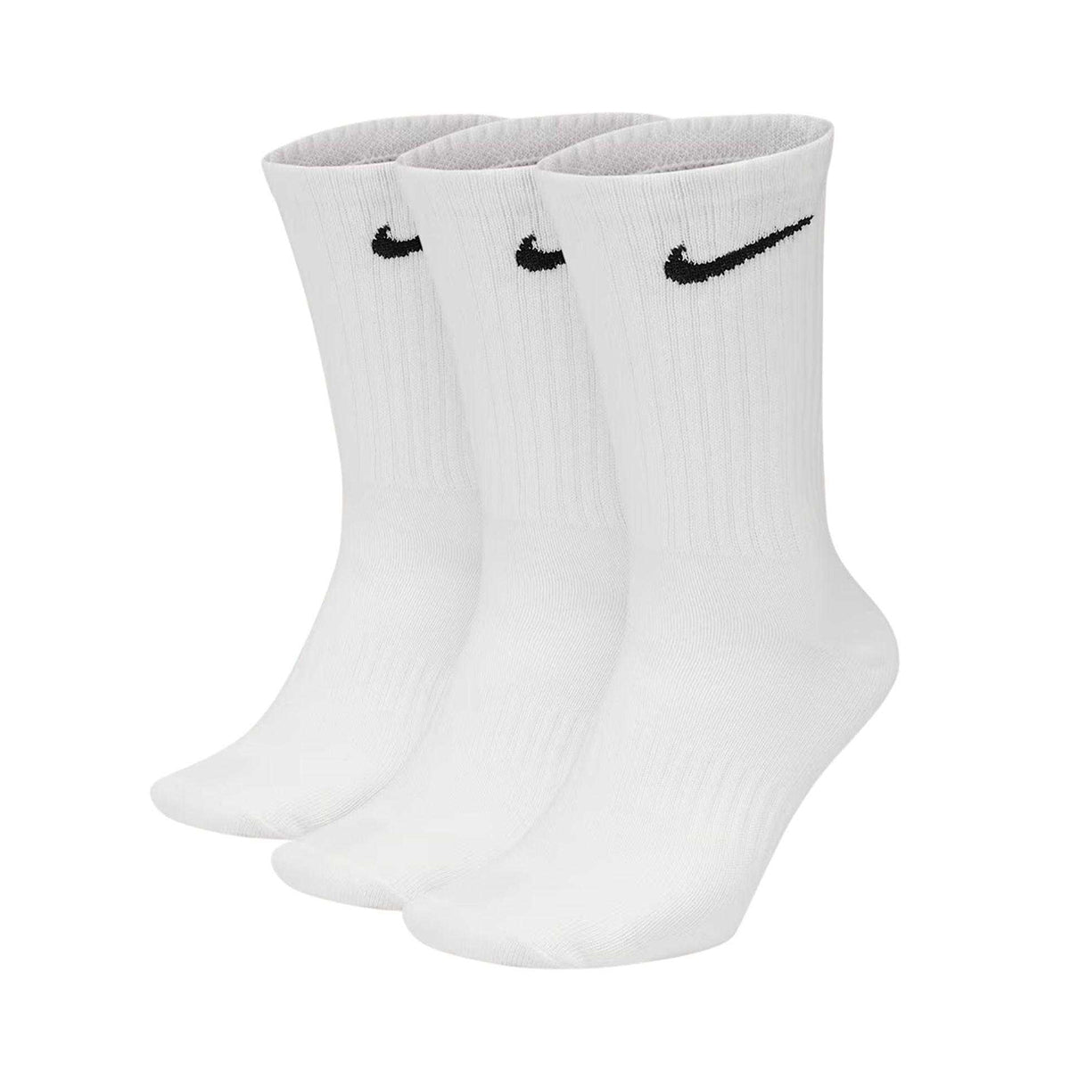 White - Front - Nike Childrens-Kids Lightweight Crew Socks (Pack of 3)
