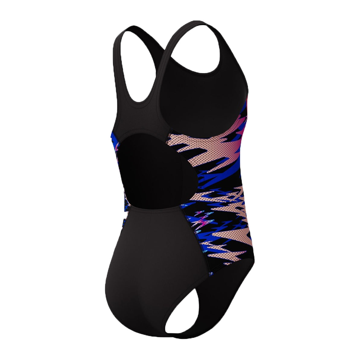 Black-Pink - Lifestyle - Speedo Girls Hyperboom Splice Abstract Muscleback One Piece Swimsuit