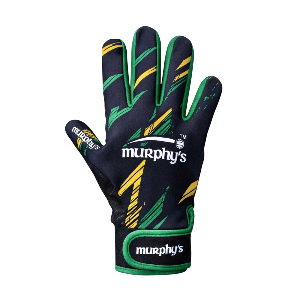 Black-Amber-Green - Front - Murphys Childrens-Kids Vision Gaelic Gloves