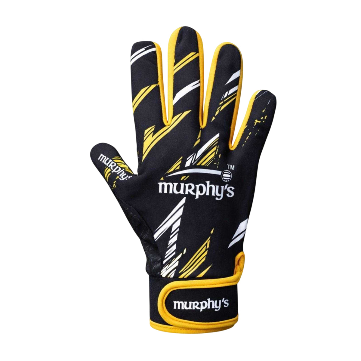 Black-White-Amber - Front - Murphys Childrens-Kids Vision Gaelic Gloves