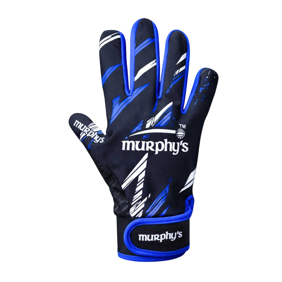 Black-White-Blue - Front - Murphys Childrens-Kids Vision Gaelic Gloves