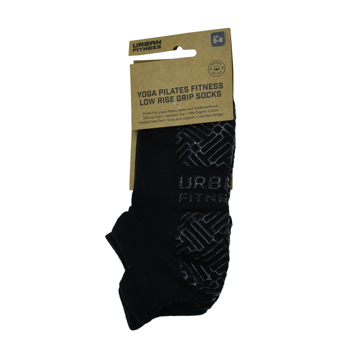 Black - Back - Urban Fitness Unisex Adult Low Rise Ankle Socks
