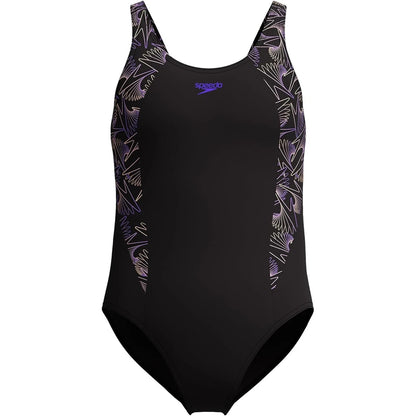 Peach - Front - Speedo Childrens-Kids Hyperboom Splice Muscleback One Piece Swimsuit